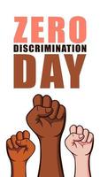 Zero Discrimination Day 1 March vector illustration