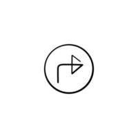 Turn Right Line Style Icon Design vector