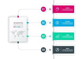 concepto de negocio de plantilla infográfica con diagrama vector