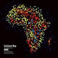 Africa. Continent Map Abstract Background Vector. Formed From Colorful Dots Isolated On Black. vector