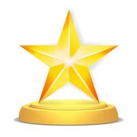 Gold Star Award. Shiny Vector Illustration