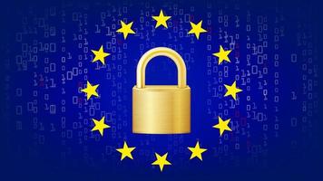 vector de fondo gdpr. candado. tecnología de seguridad Reglamento general de protección de datos. ilustración