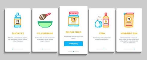 Mayonnaise Spice Sauce Onboarding Elements Icons Set Vector