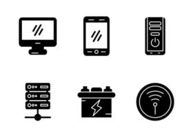 conjunto de iconos de vector de computadora y hardware