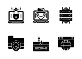 conjunto de iconos de vector de hacker