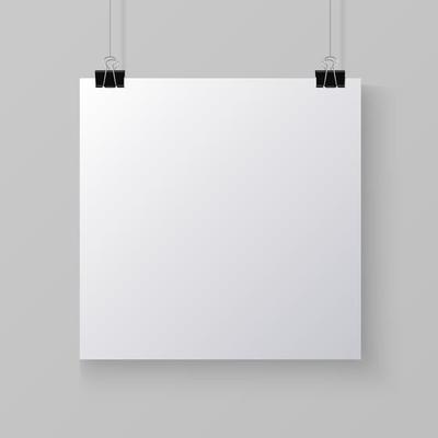 Hanging square paper mock up