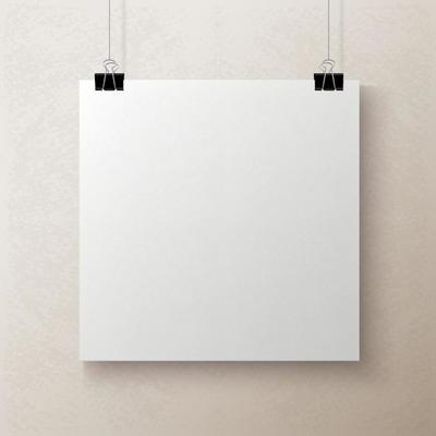 Hanging square paper mock up