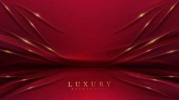 Luxury background with golden line elements and curve light effect decoration and bokeh. vector