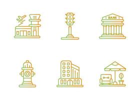 conjunto de iconos de vector de ciudad
