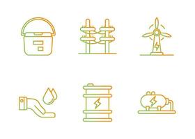 conjunto de iconos de vector de energía sostenible