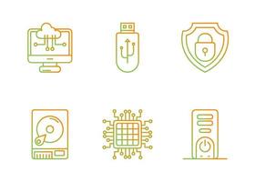 Computer and Hardware Vector Icon Set