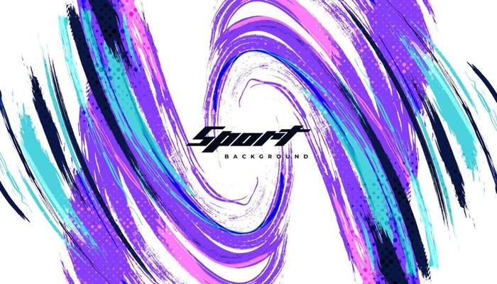 Abstract and Colorful Brush Background with Halftone Effect. Grunge Background. Brush Stroke Illustration for Banner, Poster, or Sports Background. Scratch and Texture Elements For Design