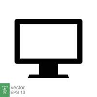 icono de televisión estilo plano sencillo. pantalla de monitor, televisión, plasma, led, lcd, concepto de tecnología. electrodomésticos, gadgets y electrónica. ilustración vectorial aislado sobre fondo blanco. eps 10. vector