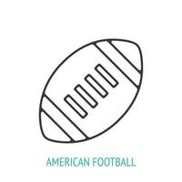 American football or rugby ball outline icon vector