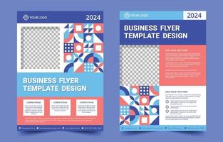 Flat Abstract Mosaic Flyer Template vector