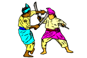 Silat - Practice combating use machete png