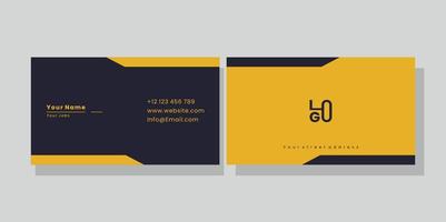 modern business card template design in yellow color vector