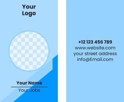 simple business card with photo frame in blue color vector