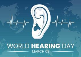 World Hearing Day Illustration to Raise Awareness on How to Prevent Deafness for Web Banner or Landing Page in Flat Cartoon Hand Drawn Templates vector