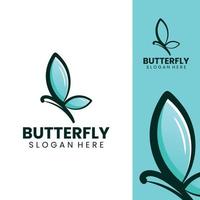 vector de ilustración de logotipo de mariposa elegante