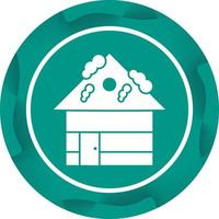 Beautiful House In Snow Glyph Vector Icon