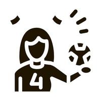 Woman Football Cheerleader Icon Illustration vector