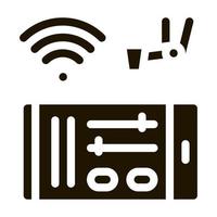 telephone settings via wi-fi icon Vector Glyph Illustration