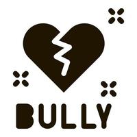 bully broken heart icon Vector Glyph Illustration