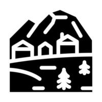 mountain village icon Vector Glyph Illustration