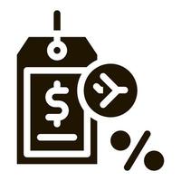 ilustración de glifo de vector de icono de etiqueta de precio de artículo libre de impuestos