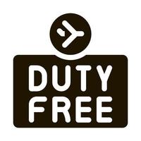 duty free sign icon Vector Glyph Illustration