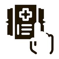 ilustración de glifo de vector de icono de selección de documento médico