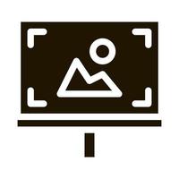 easel painted with colored paints icon Vector Glyph Illustration