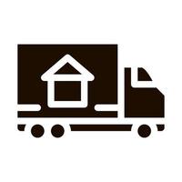 Cargo Truck Delivery To House Vector Sign Icon