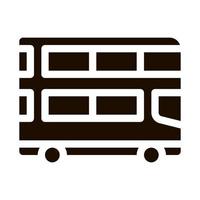 icono de glifo de autobús de dos pisos de transporte público vector