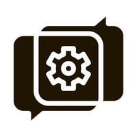 Gear In Quotation Frame Agile Element glyph icon vector