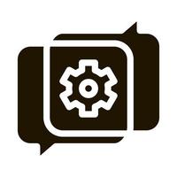 Gear In Quotation Frame Agile Element glyph icon vector