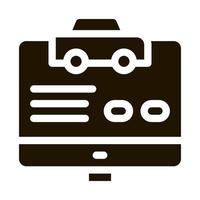 Computer Site for Calling Online Taxi Icon Vector Illustration