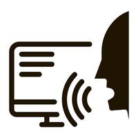 Computer Human Voice Control Icon Vector Illustration