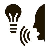 Lightbulb Voice Control Icon Vector Illustration