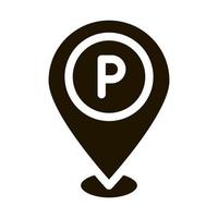 Parking Geolocation Icon Vector Glyph Illustration