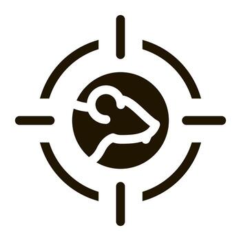 ratón objetivo icono vector glifo ilustración