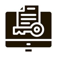 Secret Documents in Computer Icon Vector Glyph Illustration