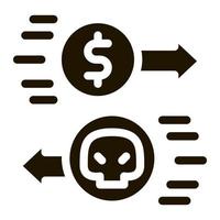 pago de los servicios de hackers icono vector glifo ilustración