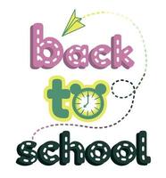 back to school, school postcard. vector illustration isolated on white background