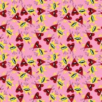 pattern with symbol of the Freaky bizarre eyes in retro glasses vector