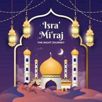 Isra Miraj The Night Journey Prophet Muhammad vector
