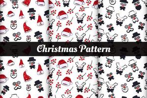 Christmas patterns seamless backgrounds collection vector