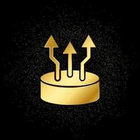 Growth, biology gold icon. Vector illustration of golden particle background. Gold vector icon