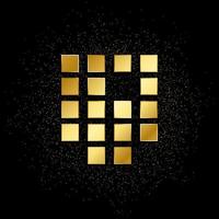 Sequence, biology gold icon. Vector illustration of golden particle background. Gold vector icon